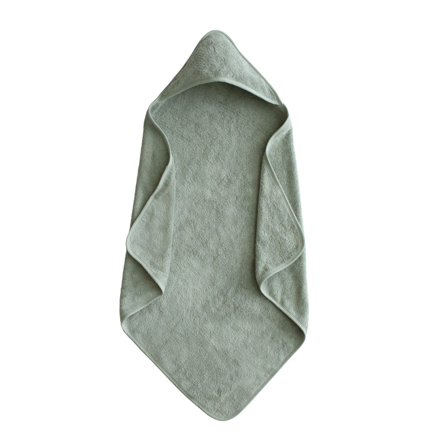 Badcape met kap van Mushie, in de kleur groen, gemaakt van 100% biologisch katoen