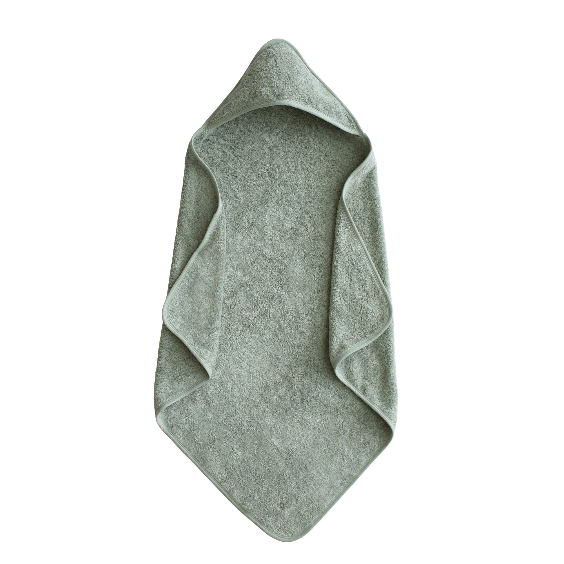 Badcape met kap van Mushie, in de kleur groen, gemaakt van 100% biologisch katoen